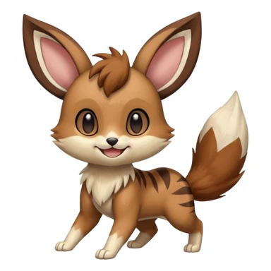 Meloetta-Eevee-Bobcat-Furret-Pokémon-Fakémon-fusion-creature sticker