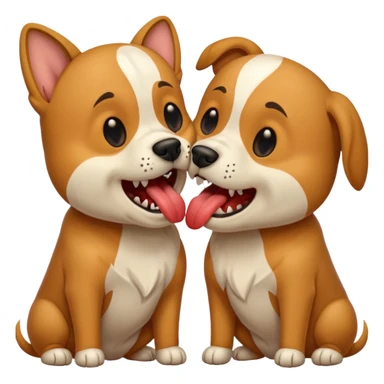 dogs kissing agressively sticker