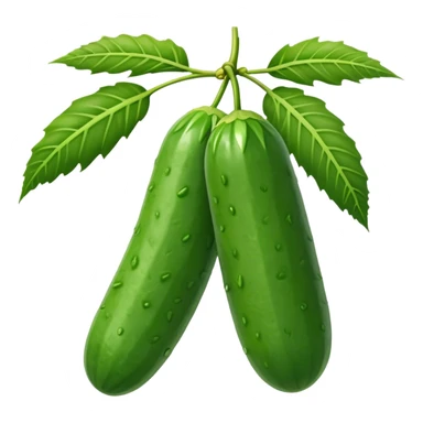 2 cucumbers hanging on palm branch sticker