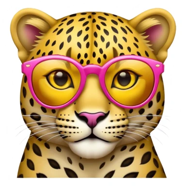 Un leopardo con gafas de sol rosas sticker