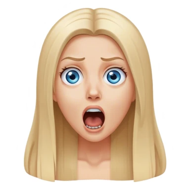 beautiful white girl with long straight blonde hair blue eyes screaming scared terrified  sticker