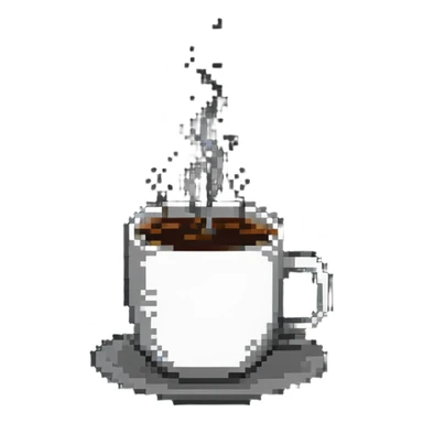 hot coffee with steam rising sticker