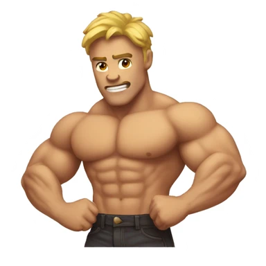 Muscular emoji 🥸 sticker