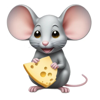 mouse eating cheese sticker