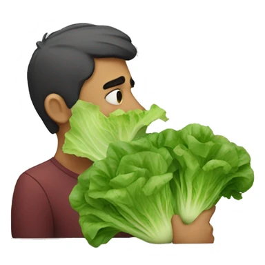  a depressed man kissing lettuce sticker