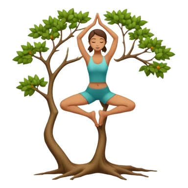 A serene woman in Tree Pose (Vrksasana) no tree only 2 legs sticker
