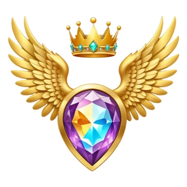 HUGE magic galactic nebula complex gemstone award-in-frame-decorated-with-big-golden-angel--wings and crown sticker