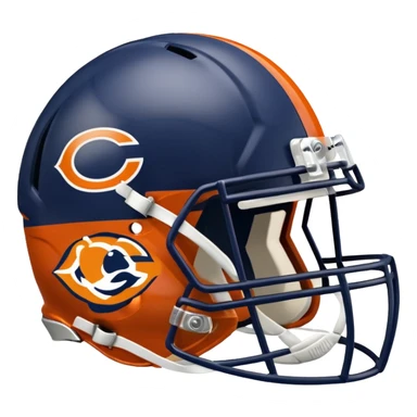 The Washington commanders football helmet and the Chicago Bears football helmet facing each other sticker
