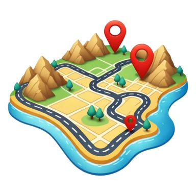 map with a marked route sticker