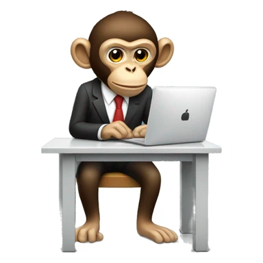 Monkey banker at a computer.  sticker