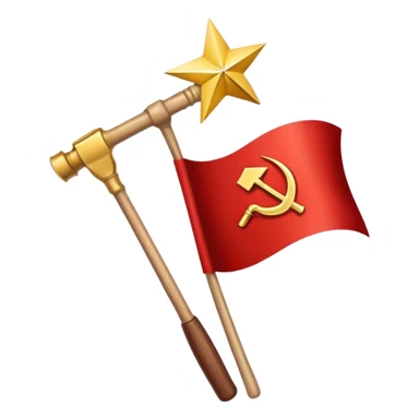 Create a flag for communist country inspired from Soviet Union and china and North Korean party flag with red colour and gold  sticker