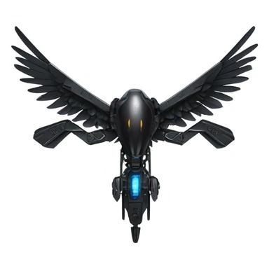 A black furtive eagle as a tech drone machine sticker