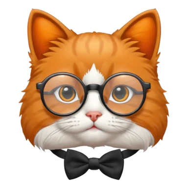 Cat with bow tie and glasses sticker