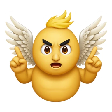 Make the angry emoji flicking off wings sticker