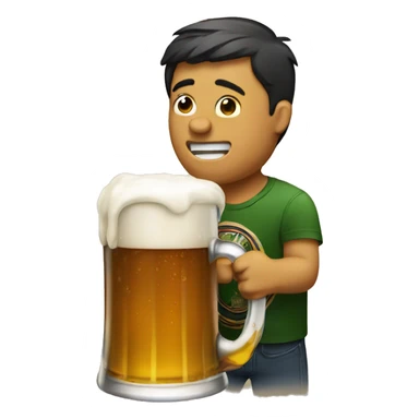 Drinking beer sticker