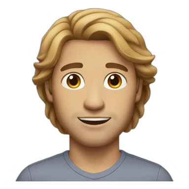 Man middle long light brown hair sticker