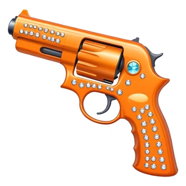 orange gun with rhinestones sticker