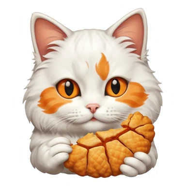 Cat eating chicken  sticker