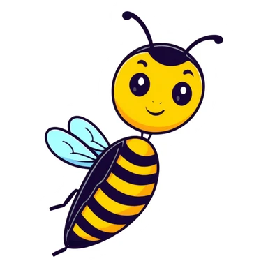 cartoon sticker style bee sticker