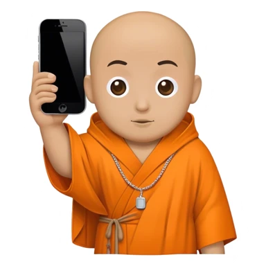 a mobile Phone in a monk orange robe sticker