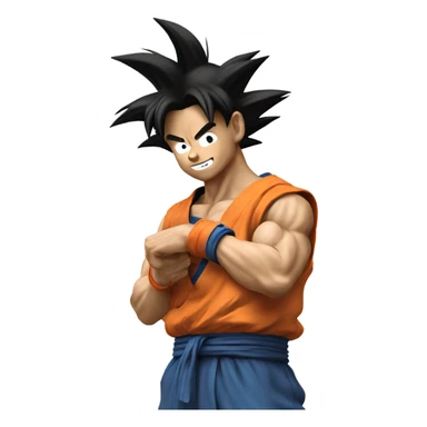 goku doing a money spread on his arm sticker