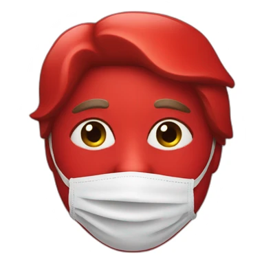 Human in red mask sticker