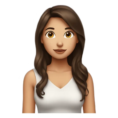 brunette girl saying I love you sticker