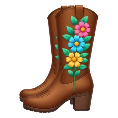 boots with flowers inside sticker