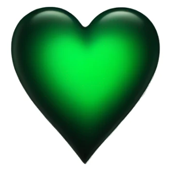 Half black and Green heart sticker