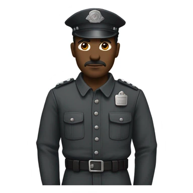 an prisoner in an dark gray uniform. very realistic and detailed sticker