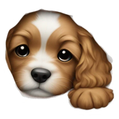 cute cockapoo puppy sleep in blanket sticker