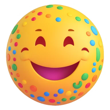 3D smiley emoji, girly, smiling, centered, surrounded by large, colorful, youthful, elegant typography: Anikó sticker