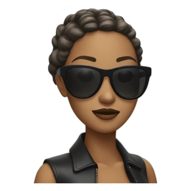 Cool girl 3d with black sunglasses sticker