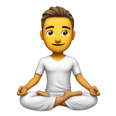 Create a 3d emoji of 20 years old boy in possession yoga. And write upper side jordaar sticker