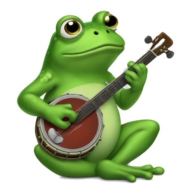sad frog playing banjo sticker