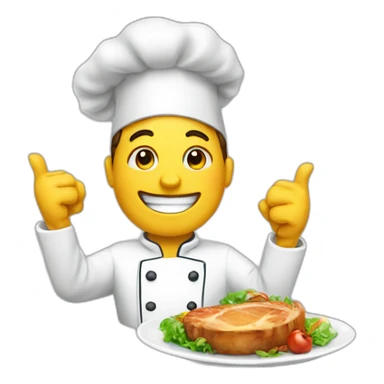 A cheff approving a meal sticker