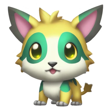 cute kawaii cool edgy shiny Digimon-Fakemon-animal full body sticker