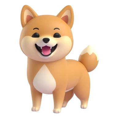 shiba inu standing, laughing sticker
