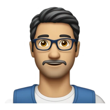 white-40-year-old-man-with-black-hair-parted-in-the-middle-blue-glasses-no-beard-no-moustache sticker