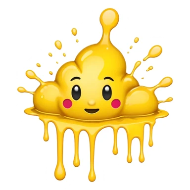 paint splatter, spilled paint, yellow color. sticker