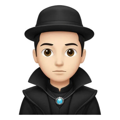 time traveler in black clothes sticker