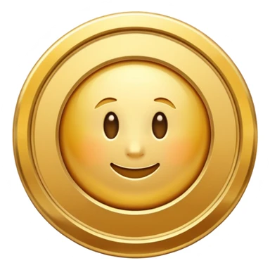 JUST THE CIRCLE  golden medal with a glossy finish, central clean,  sticker