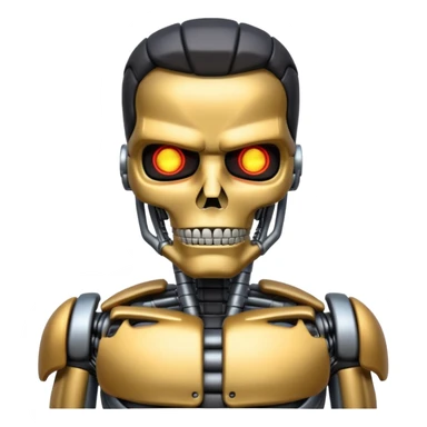 Creates an emoji with the image of the state of Arnold Schwarzenegger from the Terminator sticker