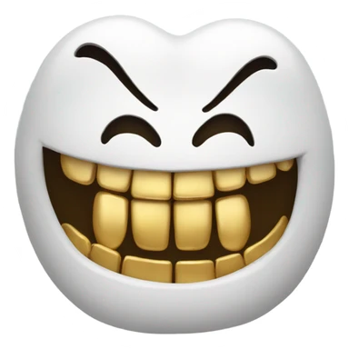 gold tooth smiley sticker