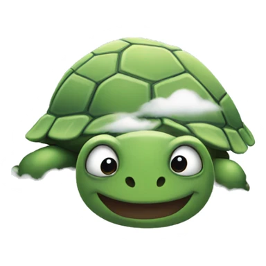 turtle face behind clouds sticker