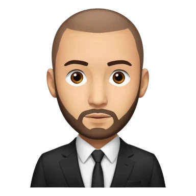 karim benzema in suit and tie, thinner face sticker
