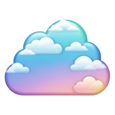 Shiny glossy aesthetic Pastel clouds  sticker