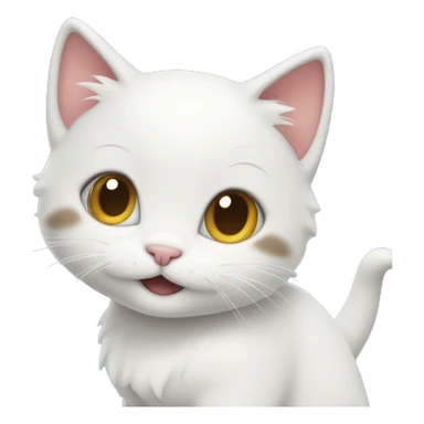 super cute kitten with cloud, cat is smiling. sticker