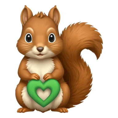 Squirrel in a heart with a green mental Health Awearness ribbon sticker