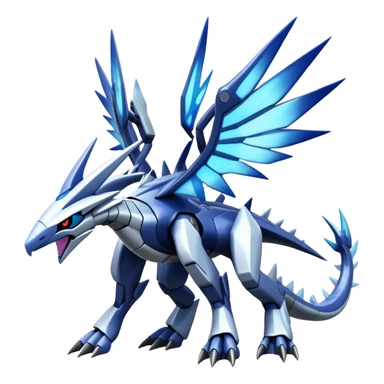  Cool Edgy Shiny Futuristic Ethereal Legendary Dialga-Digimon-Palkia-hybrid full body sticker